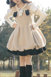 Ivory Cute Ollie The Sheep Autumn Winter Sweet Lolita Jsk Dress